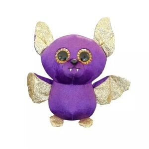 Ty Count Bat Plush Toy Halloween Stuffed Animal Glitter Approx 8" Purple Gold‍‍‍